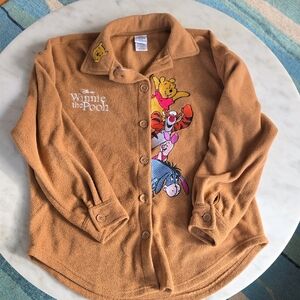 Disney Winnie the Pooh Fleece Shirt Jacket - Brown with Multicolor Embroidery